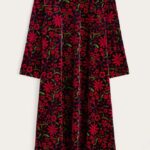 Seasalt Cornwall Mahonia Dress Folky FLowers Onyx Carmine - La Vie en Rose Damesmode