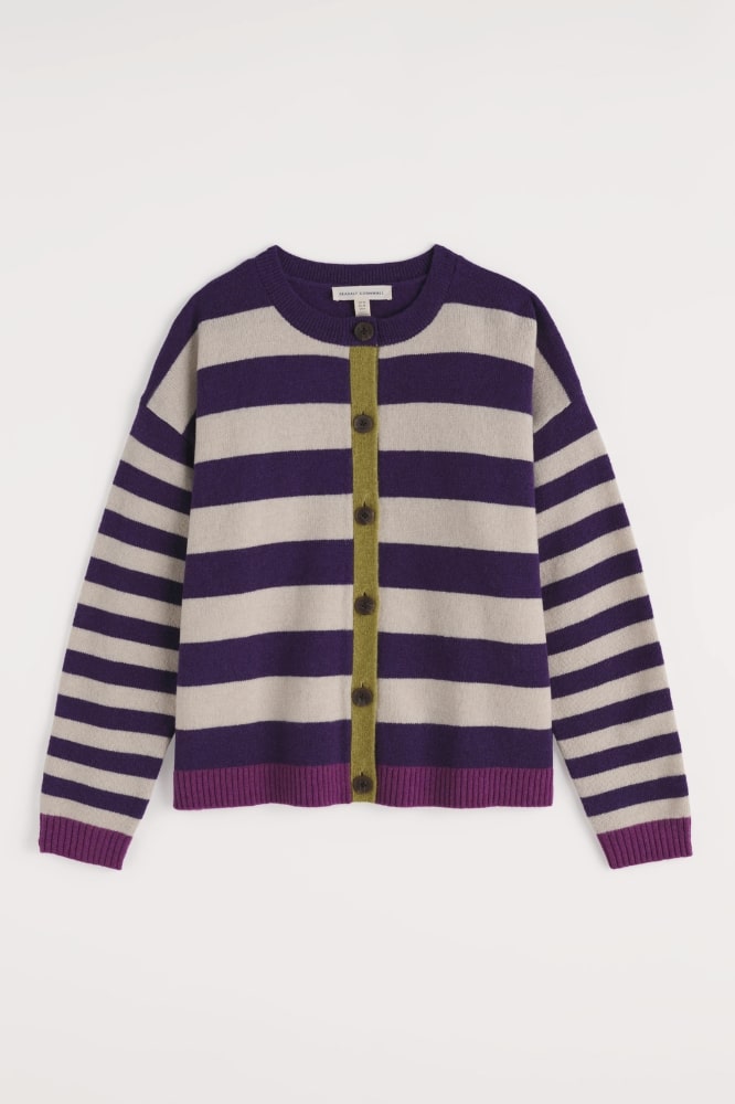 Seasalt Cornwall Pinwell Cardigan Bright Shape Dark Violet Mix - La Vie en Rose Damesmode Enkhuizen