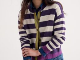 Seasalt Cornwall Pinwell Cardigan Bright Shape Dark Violet Mix - La Vie en Rose Damesmode Enkhuizen