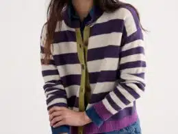 Seasalt Cornwall Pinwell Cardigan Bright Shape Dark Violet Mix - La Vie en Rose Damesmode Enkhuizen