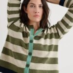 Seasalt Cornwall Pinwell Cardigan Bright Shape Light Olive Mix - La Vie en Rose Damesmode Enkhuizen