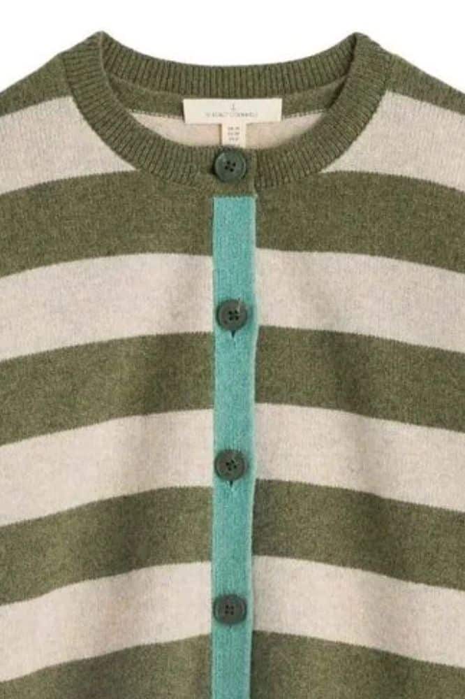 Seasalt Cornwall Pinwell Cardigan Bright Shape Light Olive Mix - La Vie en Rose Damesmode Enkhuizen