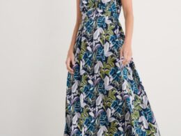 Seasalt Cornwall Polmanter Dress Linear Leaves Maritime - La Vie en Rose Damesmode