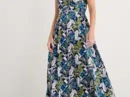 Seasalt Cornwall Polmanter Dress Linear Leaves Maritime - La Vie en Rose Damesmode