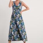 Seasalt Cornwall Polmanter Dress Linear Leaves Maritime - La Vie en Rose Damesmode