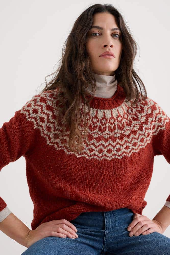 Seasalt Cornwall Port Kinnis Jumper Merino Wag Tail Red Sail Birch Mix - La Vie en Rose Damesmode