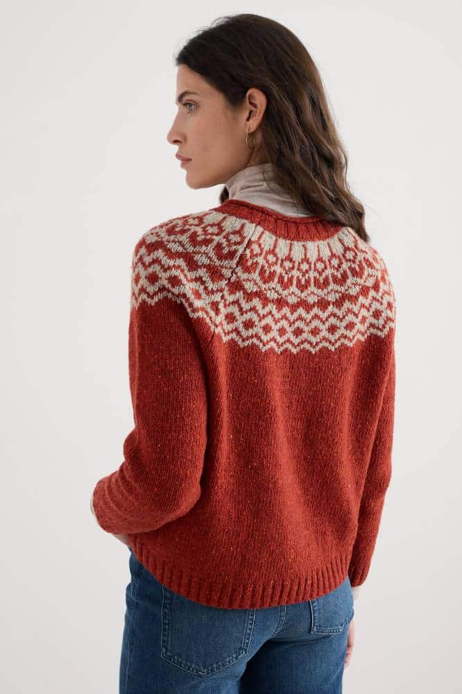 Seasalt Cornwall Port Kinnis Jumper Merino Wag Tail Red Sail Birch Mix - La Vie en Rose Damesmode