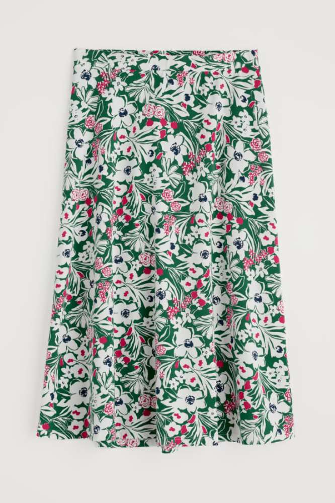 Seasalt Cornwall Rose Skirt Calf Garden Flowers Dark Forage - La Vie en Rose Damesmode