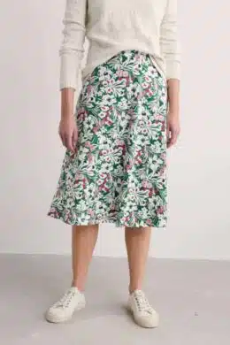 Seasalt Cornwall Rose Skirt Calf Garden Flowers Dark Forage - La Vie en Rose Damesmode