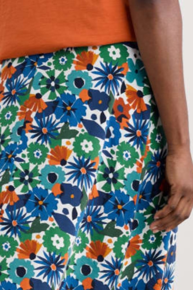 Seasalt Cornwall Rose Skirt Knee Screenprint Floral Chalk - La Vie en Rose Damesmode