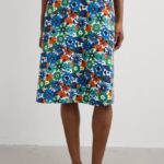 Seasalt Cornwall Rose Skirt Knee Screenprint Floral Chalk - La Vie en Rose Damesmode