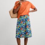 Seasalt Cornwall Rose Skirt Knee Screenprint Floral Chalk - La Vie en Rose Damesmode