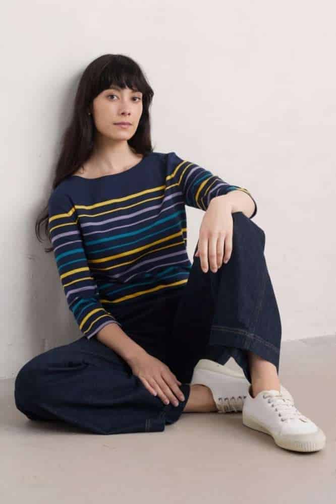 Seasalt Cornwall Sailor Top Falmouth Tri Shore Maritime Gorse - La Vie en Rose Damesmode