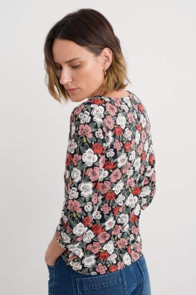 Seasalt Cornwall Seasalt Cornwall Easel 34 Sleeve Top in GOTS-Certified Organic Cotton Jersey - La Vie en Rose Damesmode