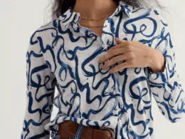 Seasalt Cornwall Teasel HEad Shirt Ink Strokes Chalk