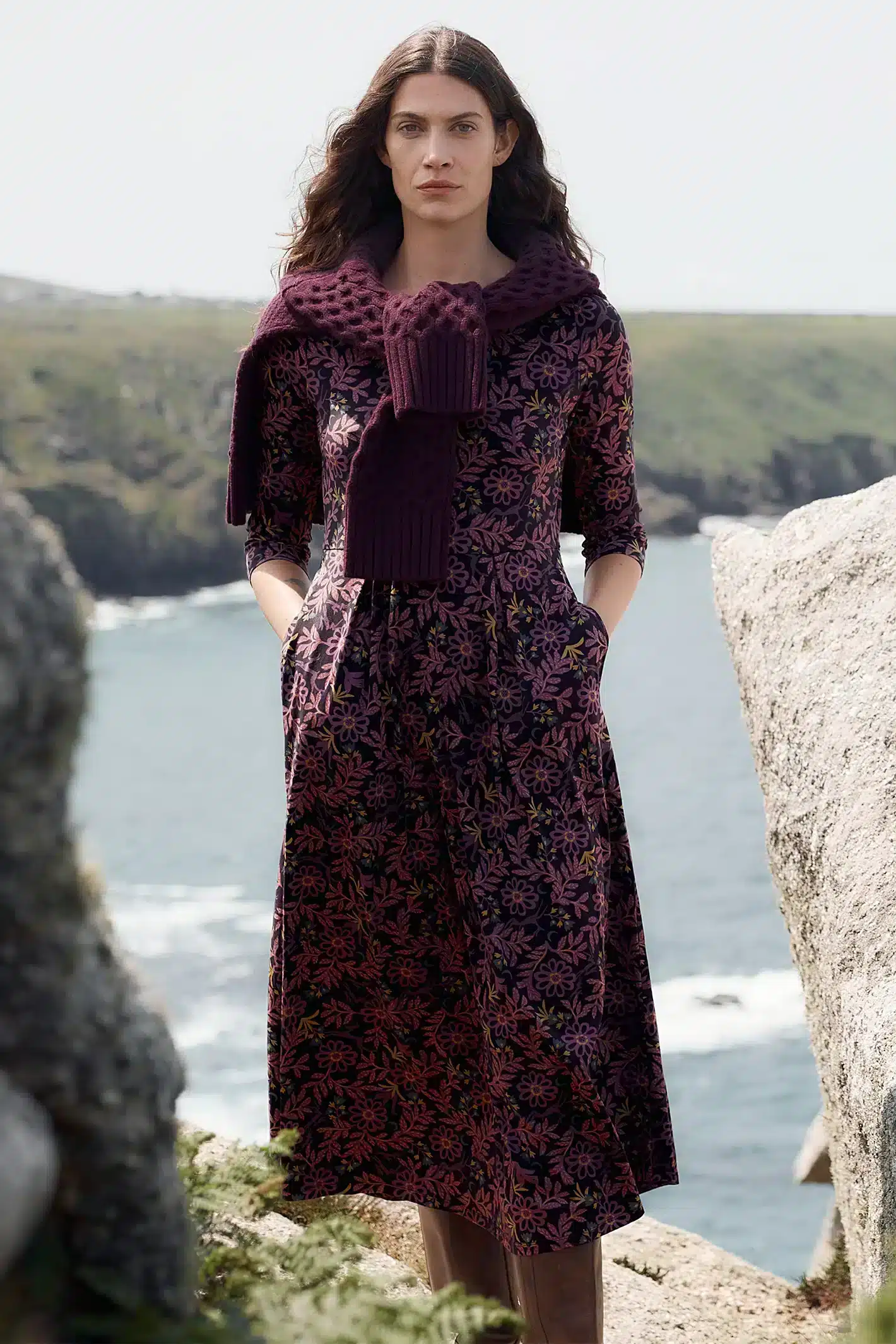 Seasalt Cornwall Veronica Dress Evening Woodland Onyx