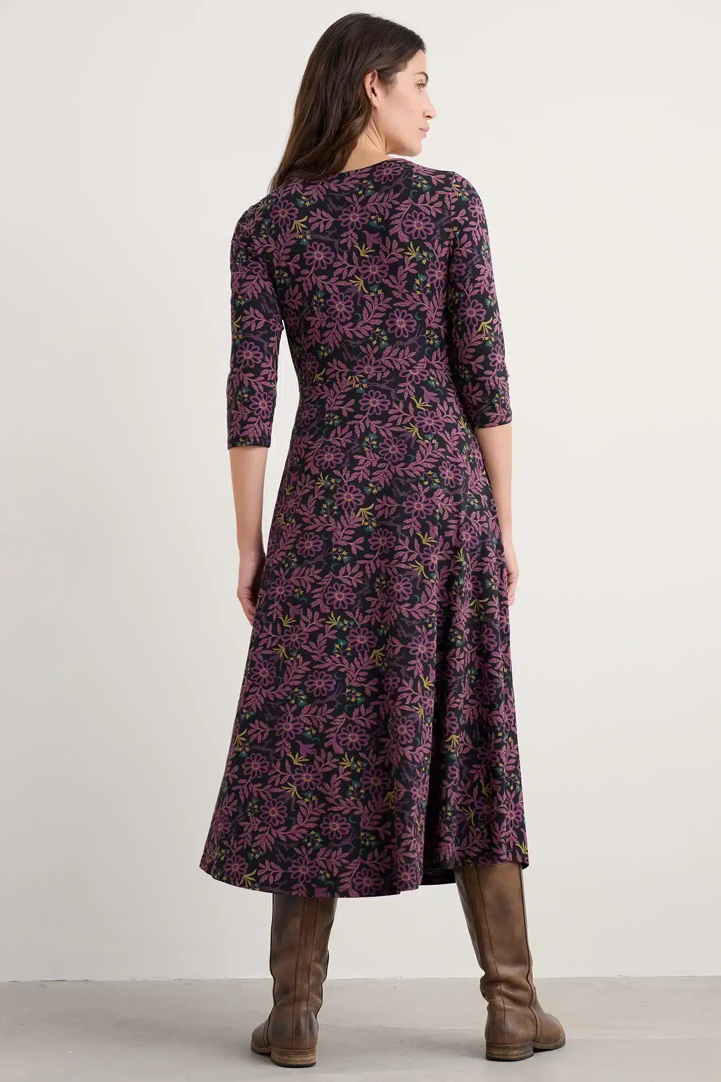 Seasalt Cornwall Veronica Dress Evening Woodland Onyx