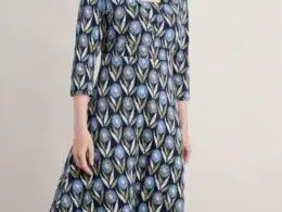 Seasalt Cornwall Waterfront Dress Textured Flower Head Maritime