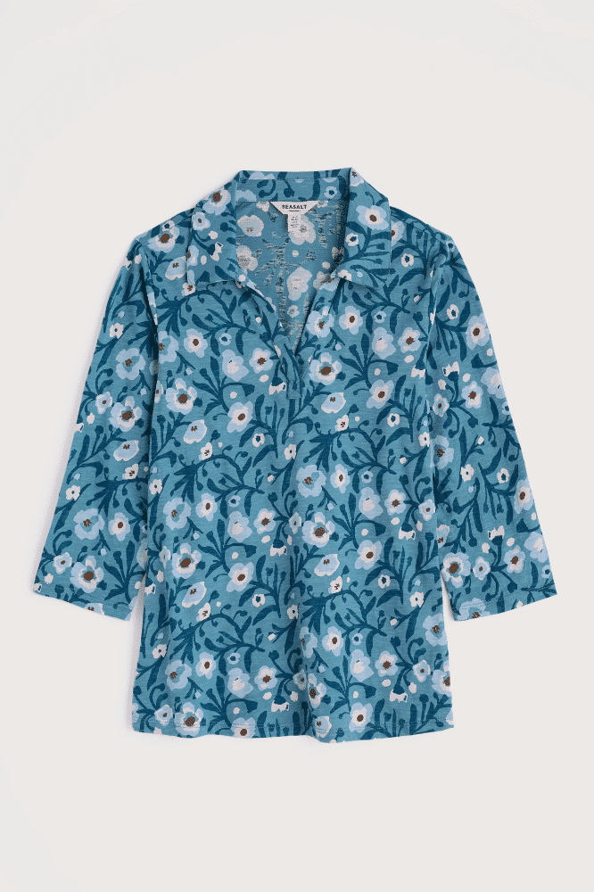 Seasalt Cornwall Wavecrest Jersey Shirt (GOTS) Blotted Anemone Minnow - La Vie en Rose Damesmode Enkhuizen