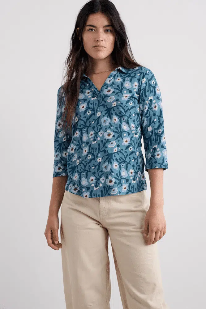 Seasalt Cornwall Wavecrest Jersey Shirt (GOTS) Blotted Anemone Minnow - La Vie en Rose Damesmode Enkhuizen