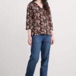 Seasalt Cornwall Wavecrest Jersey Shirt (GOTS) Swooping Birds Onyx - La Vie en Rose Damesmode