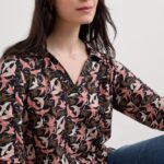 Seasalt Cornwall Wavecrest Jersey Shirt (GOTS) Swooping Birds Onyx - La Vie en Rose Damesmode