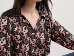Seasalt Cornwall Wavecrest Jersey Shirt (GOTS) Swooping Birds Onyx - La Vie en Rose Damesmode