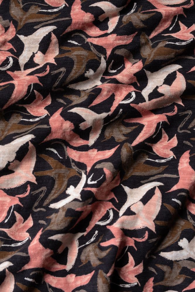 Seasalt Cornwall Wavecrest Jersey Shirt (GOTS) Swooping Birds Onyx - La Vie en Rose Damesmode