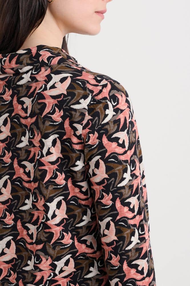 Seasalt Cornwall Wavecrest Jersey Shirt (GOTS) Swooping Birds Onyx - La Vie en Rose Damesmode