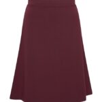 Very Cherry A-Line Skirt Burgundy Jersey Crepe - La Vie en Rose Damesmode