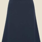 Very Cherry A-Line Skirt Navy Jersey Crepe - La Vie en Rose Damesmode