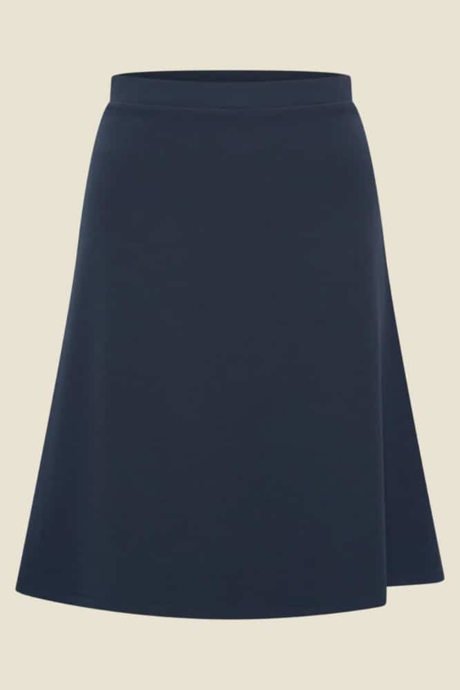 Very Cherry A-Line Skirt Navy Jersey Crepe - La Vie en Rose Damesmode