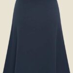 Very Cherry A-Line Skirt Navy Jersey Crepe - La Vie en Rose Damesmode