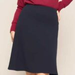 Very Cherry A-Line Skirt Navy Jersey Crepe - La Vie en Rose Damesmode