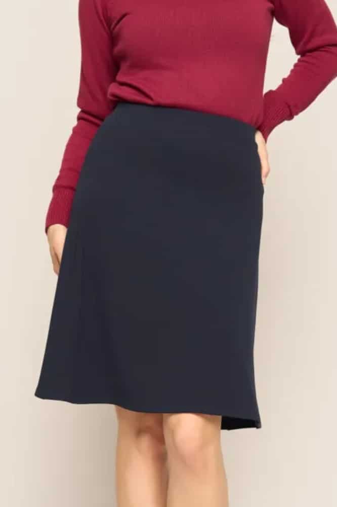 Very Cherry A-Line Skirt Navy Jersey Crepe - La Vie en Rose Damesmode