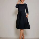 Very Cherry Ballerina Dress Navy Punty- La Vie en Rose Damesmode