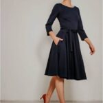 Very Cherry Ballerina Dress Navy Punty- La Vie en Rose Damesmode