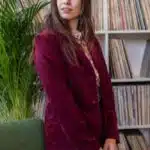 Very Cherry Blazer Corduroy Granate Red - La Vie en Rose Damesmode