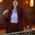 Very Cherry Blazer Corduroy Granate Red - La Vie en Rose Damesmode