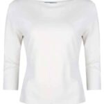 Very Cherry Boatneck Top Ecru Tricot Deluxe - La Vie en Rose Damesmode
