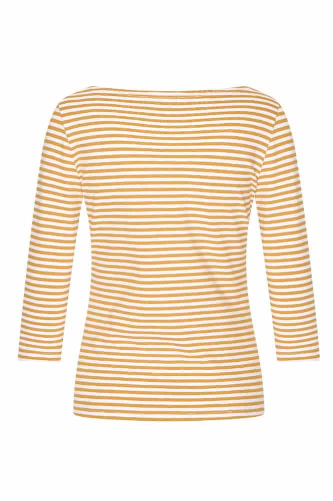 Very Cherry Boatneck Top French Stripes Honey Yellow - La Vie en Rose Damesmode