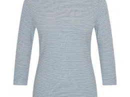 Very Cherry Boatneck Top Ministripe Bluegris