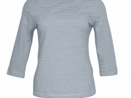 Very Cherry Boatneck Top Ministripe Bluegris