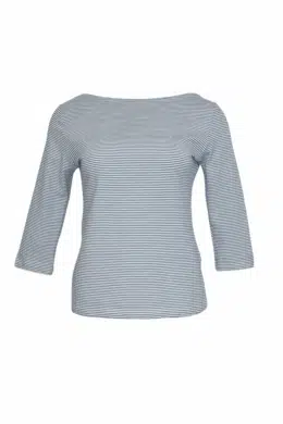 Very Cherry Boatneck Top Ministripe Bluegris