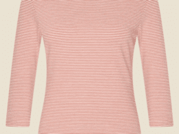 Very Cherry Boatneck Top Ministripe Brique