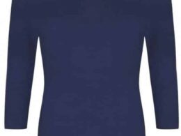Very Cherry Boatneck Top Navy Tricot Deluxe - La Vie en Rose Damesmode