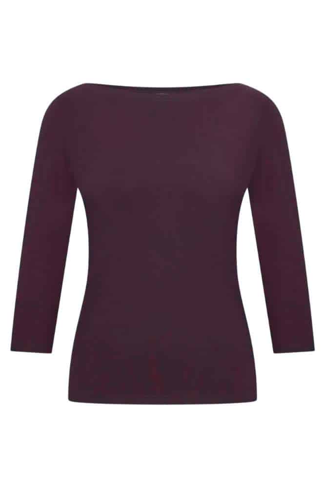 Very Cherry Boatneck Top grape Tricot Deluxe - La Vie en Rose Damesmode (1)