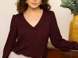 Very Cherry Celia Blouse Grape Tricot Deluxe - La Vie en Rose Damesmode