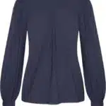 Very Cherry Celia Blouse Navy Tricot Deluxe - La Vie en Rose Damesmode