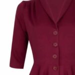 Very Cherry D'Laine Dress Burgundy Gaberdine - La Vie en Rose Damesmode